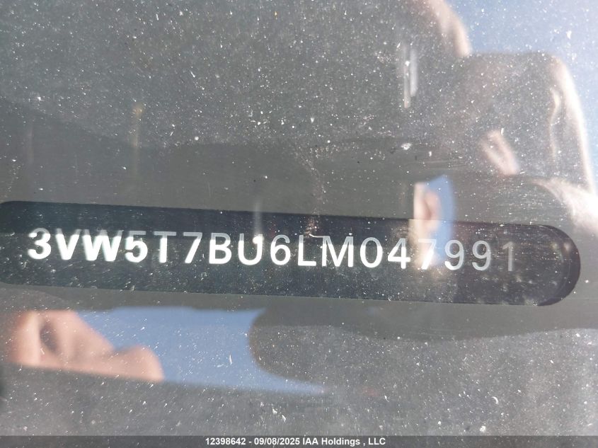 2020 Volkswagen Jetta Gli VIN: 3VW5T7BU6LM047991 Lot: 12398642