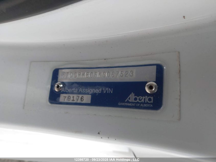 2021 Toyota Sienna Le 8-Passenger VIN: 5TDGRKEC5MS067523 Lot: 12398720