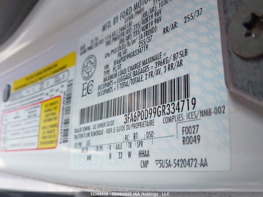 3FA6P0D99GR334719 2016 FORD FUSION photo no. 18