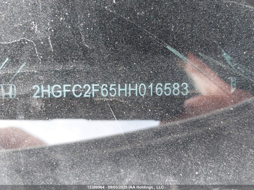 2017 Honda Civic Lx VIN: 2HGFC2F65HH016583 Lot: 12398964
