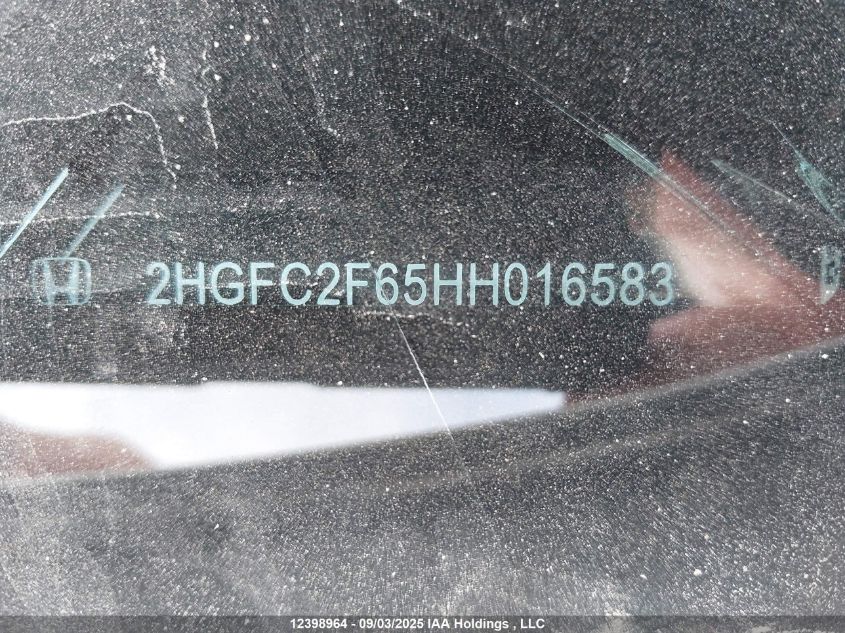 2017 Honda Civic Lx VIN: 2HGFC2F65HH016583 Lot: 12398964