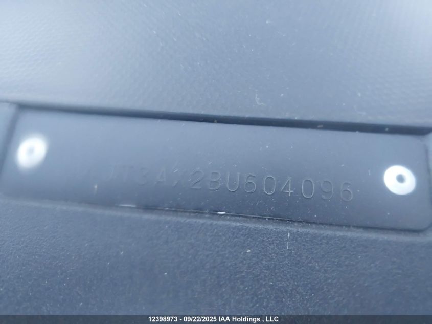 2011 Mitsubishi Outlander Se VIN: JA4JT3AX2BU604096 Lot: 12398973