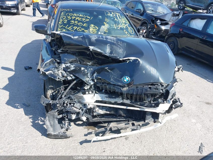 2022 BMW 330E xDrive VIN: WBA5P9C04NFL69673 Lot: 12399297