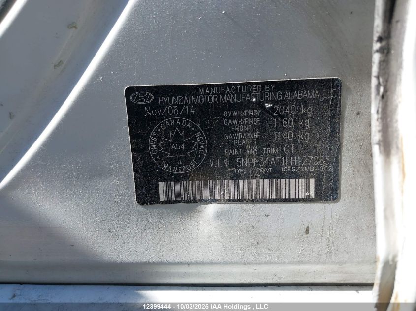 2015 Hyundai Sonata Sport Tech VIN: 5NPE34AF1FH127083 Lot: 12399444