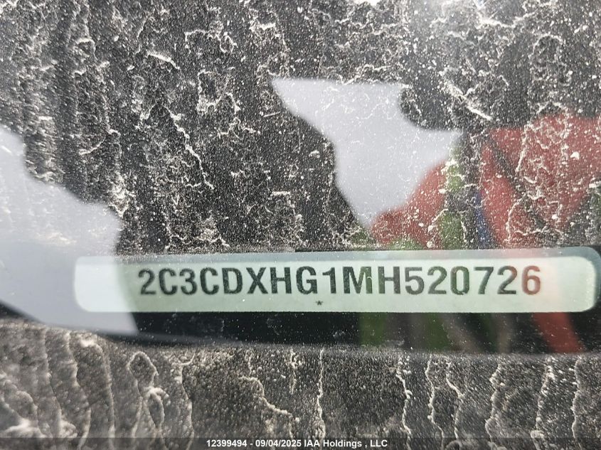 2021 Dodge Charger Gt VIN: 2C3CDXHG1MH520726 Lot: 12399494