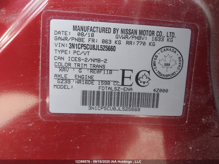 3N1CP5CU8JL525660 2018 NISSAN KICKS photo no. 18