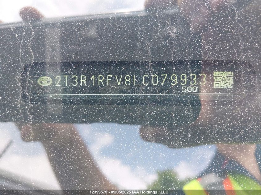 2020 Toyota Rav4 Xle/Xle Premium VIN: 2T3R1RFV8LC079933 Lot: 12399579