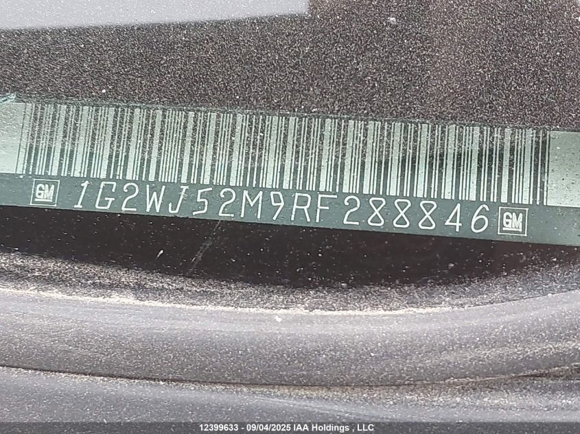 1994 Pontiac Grand Prix Se VIN: 1G2WJ52M9RF288846 Lot: 12399633