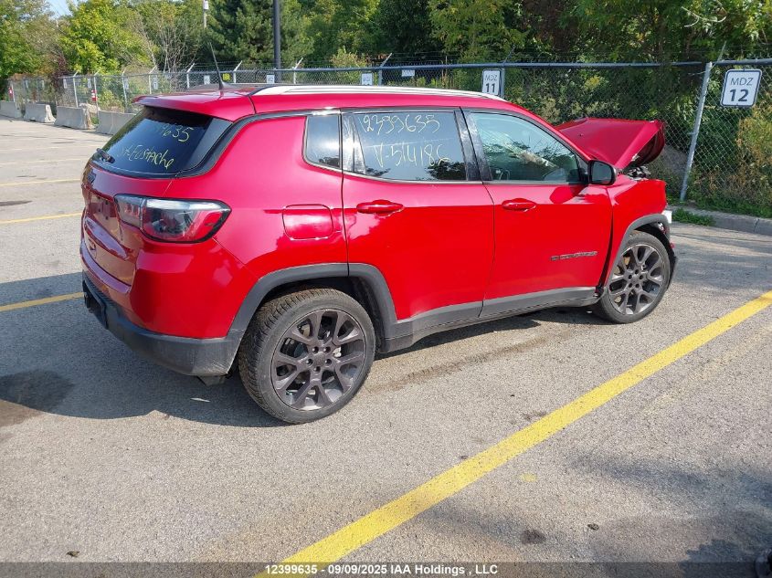2021 Jeep Compass VIN: 3C4NJDBB9MT514186 Lot: 12399635