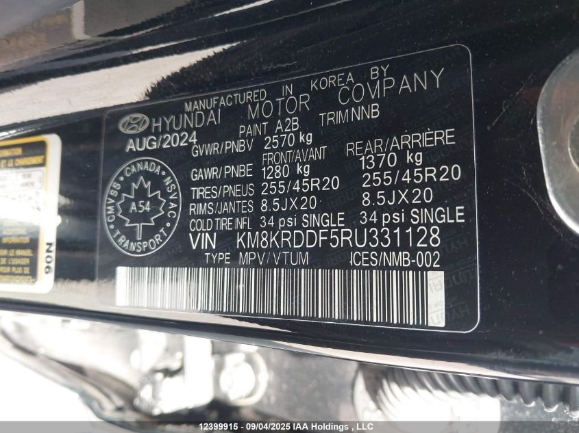 2024 Hyundai Ioniq 5 Preferred Long Range With Ultimate Package VIN: KM8KRDDF5RU331128 Lot: 12399915