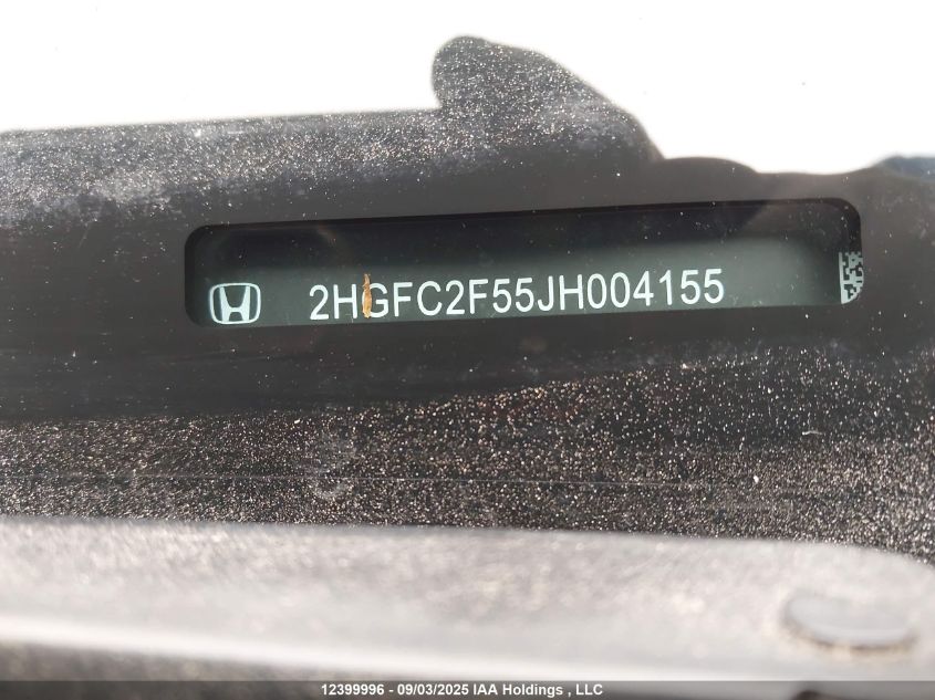 2018 Honda Civic Lx VIN: 2HGFC2F55JH004155 Lot: 12399996
