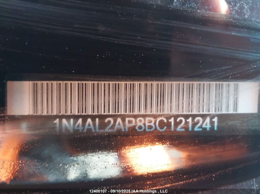 2011 Nissan Altima S VIN: 1N4AL2AP8BC121241 Lot: 12400107