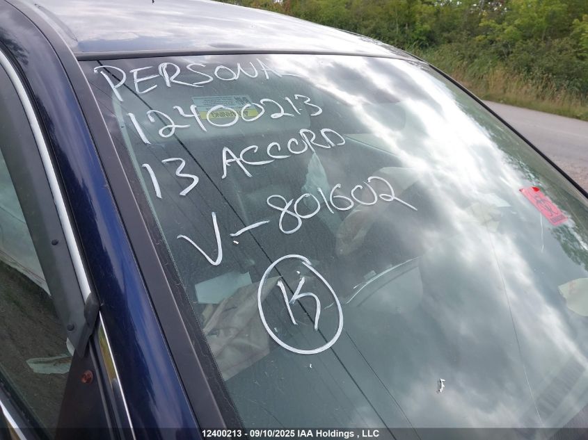 2013 Honda Accord Touring VIN: 1HGCR3F95DA801602 Lot: 12400213