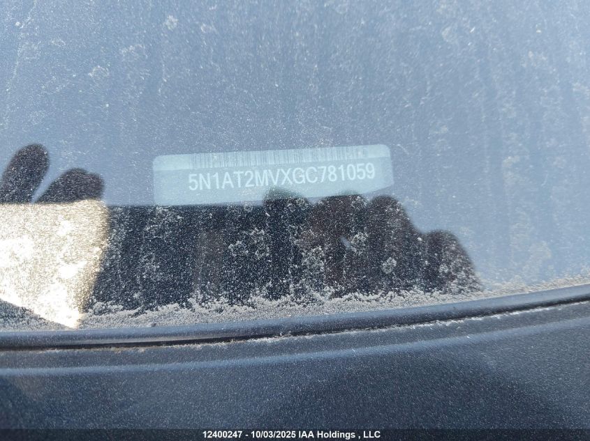 2016 Nissan Rogue VIN: 5N1AT2MVXGC781059 Lot: 12400247