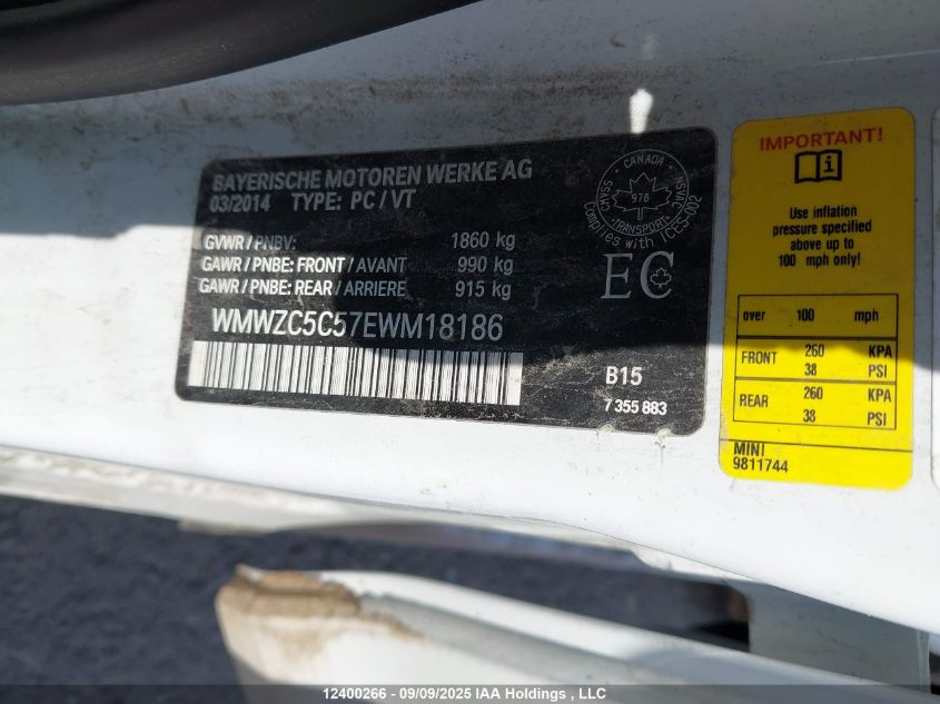 2014 Mini Countryman Cooper S VIN: WMWZC5C57EWM18186 Lot: 12400266