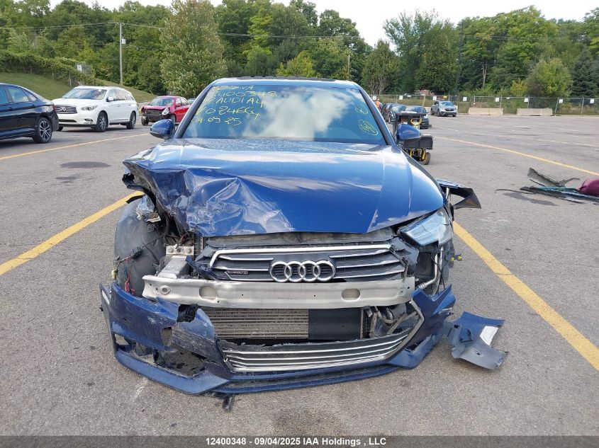 2017 Audi A4 2.0T Progressiv VIN: WAUENAF4XHN024664 Lot: 12400348