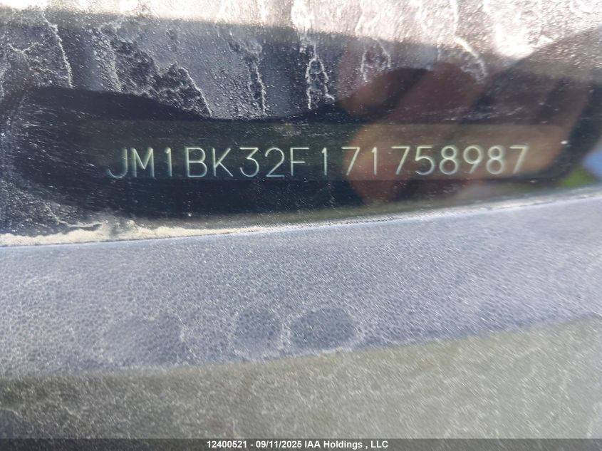 2007 Mazda 3 I VIN: JM1BK32F171758987 Lot: 12400521