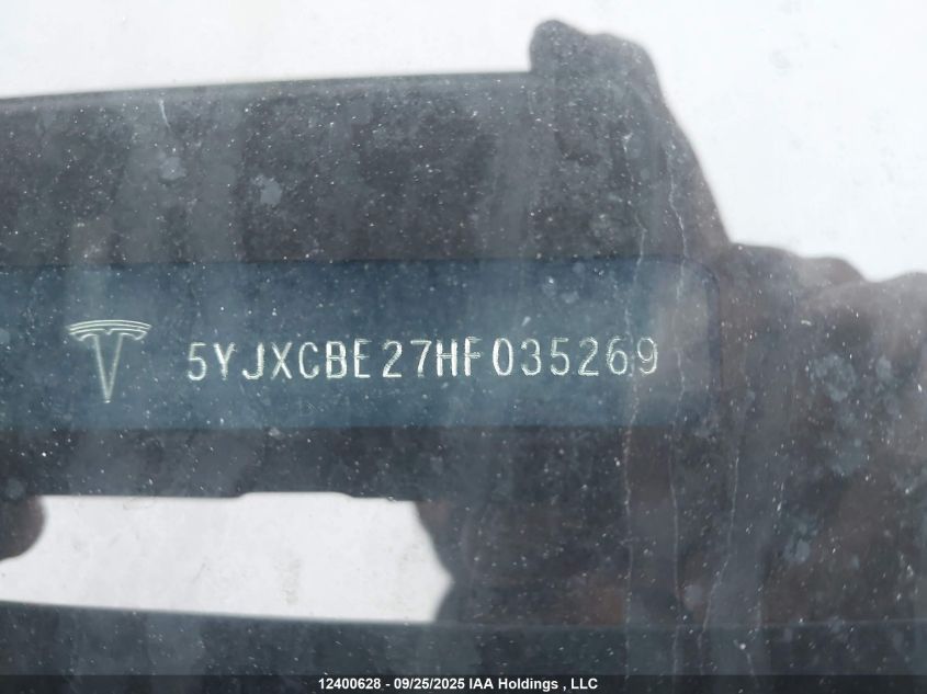 2017 Tesla Model X VIN: 5YJXCBE27HF035269 Lot: 12400628