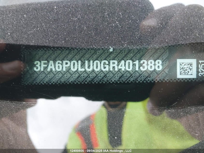 2016 Ford Fusion Se Hybrid VIN: 3FA6P0LU0GR401388 Lot: 12400805