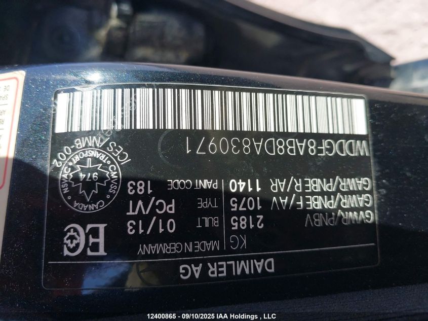 2013 Mercedes-Benz C 300 4Matic VIN: WDDGF8AB8DA830971 Lot: 12400865