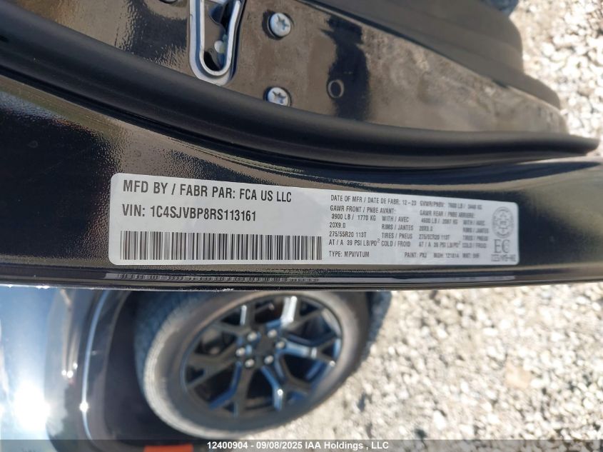 2024 Jeep Wagoneer Series Ii VIN: 1C4SJVBP8RS113161 Lot: 12400904