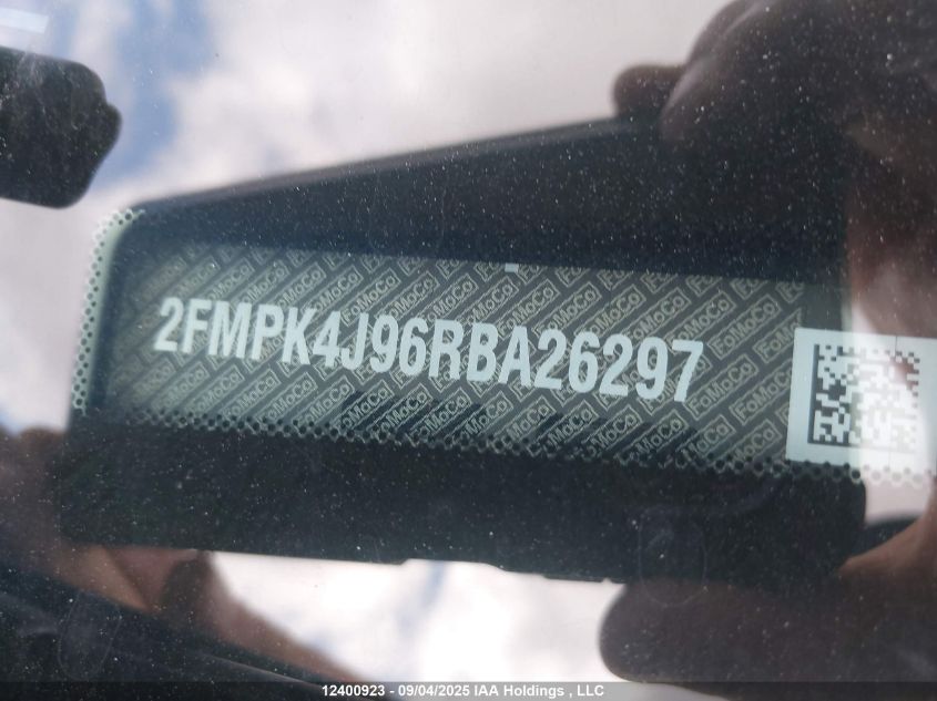 2024 Ford Edge Sel VIN: 2FMPK4J96RBA26297 Lot: 12400923