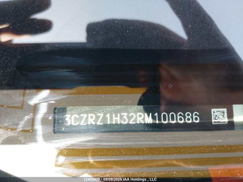 2024 Honda Hr-V VIN: 3CZRZ1H32RM100686 Lot: 12400929