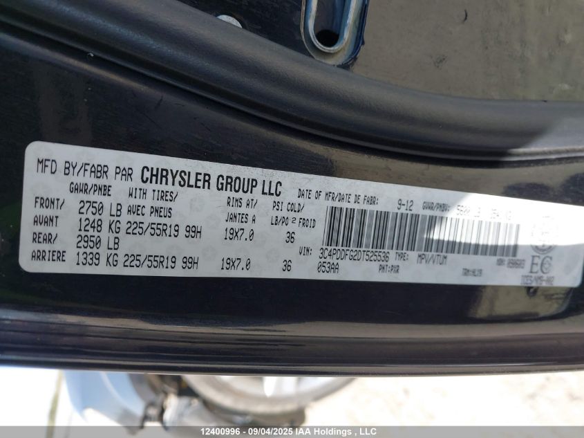 2013 Dodge Journey R/T VIN: 3C4PDDFG2DT525536 Lot: 12400996