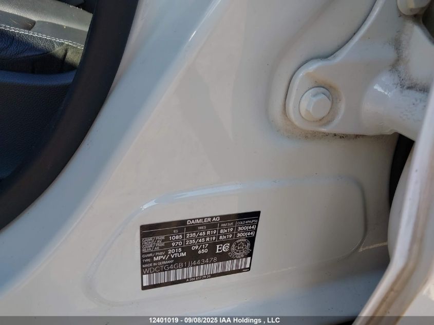 2018 Mercedes-Benz Gla 250 4Matic VIN: WDCTG4GB1JJ443478 Lot: 12401019