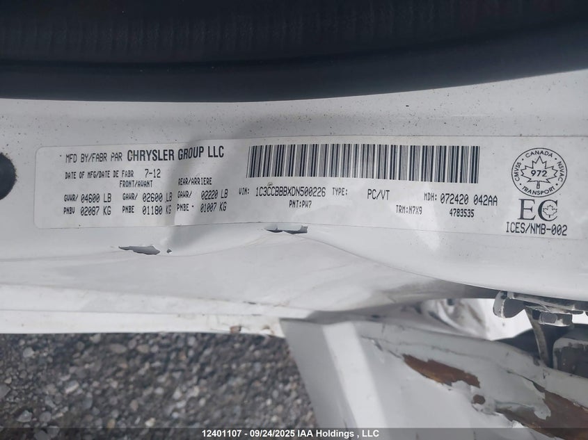 1C3CCBBBXDN500226 2013 CHRYSLER 200 photo no. 9