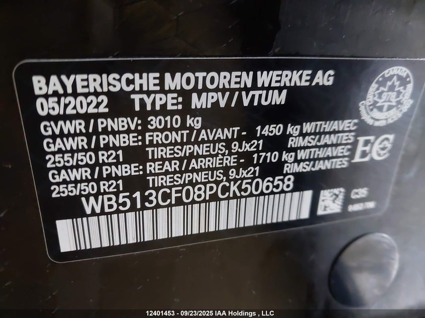 WB513CF08PCK50658 2023 BMW IX photo no. 9