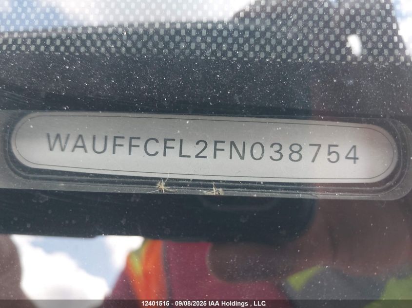 2015 Audi A4 VIN: WAUFFCFL2FN038754 Lot: 12401515