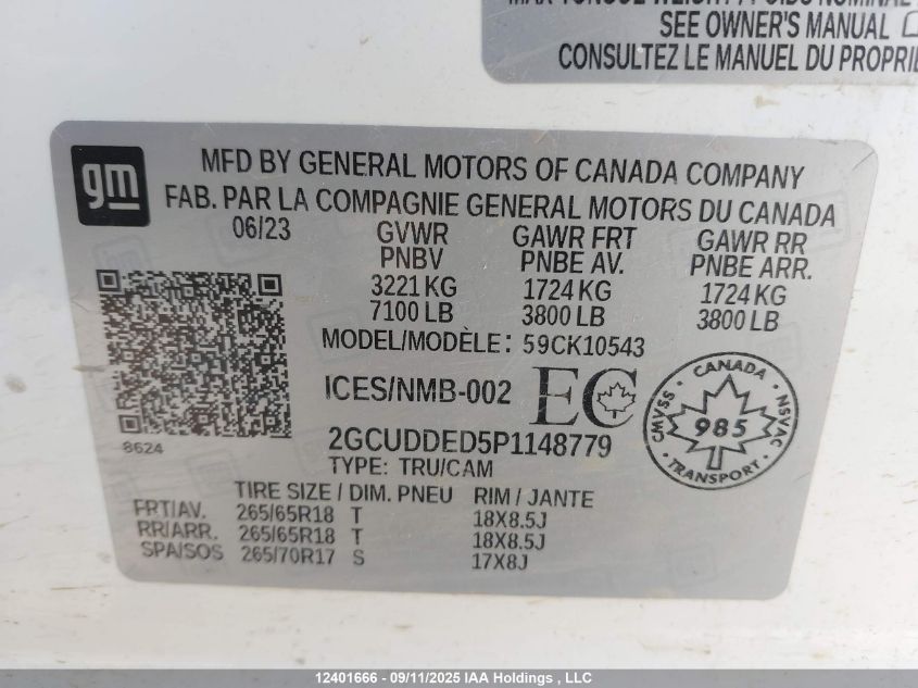 2023 Chevrolet Silverado K1500 Lt VIN: 2GCUDDED5P1148779 Lot: 12401666