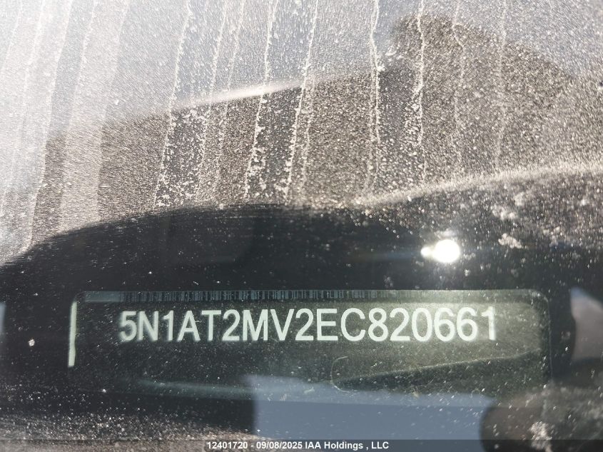 2014 Nissan Rogue S/Sl/Sv VIN: 5N1AT2MV2EC820661 Lot: 12401720