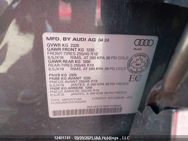 2024 Audi Q3 45 Progressiv VIN: WA1EECF39R1129558 Lot: 12401741