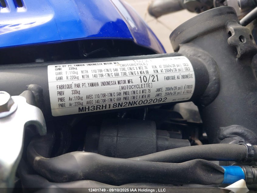 MH3RH18N2NK002092 2022 YAMAHA YZF photo no. 13