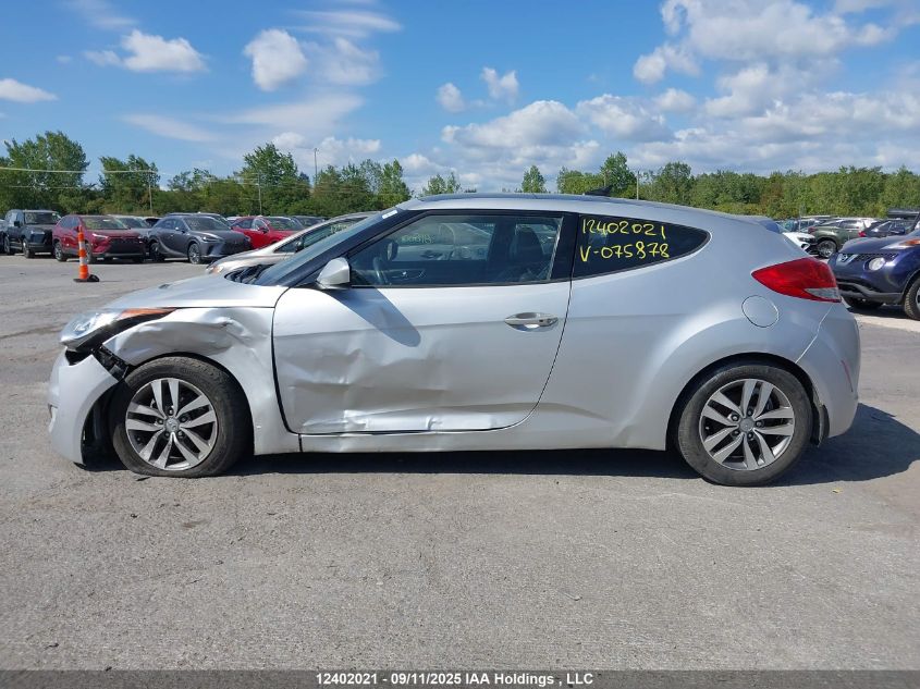 2012 Hyundai Veloster VIN: KMHTC6AD0CU075878 Lot: 12402021