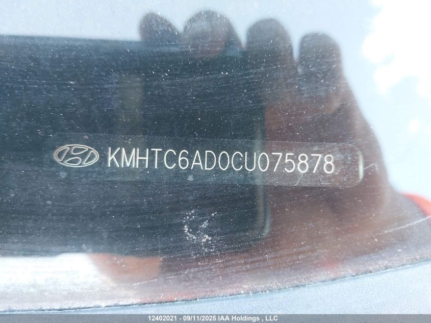 2012 Hyundai Veloster VIN: KMHTC6AD0CU075878 Lot: 12402021