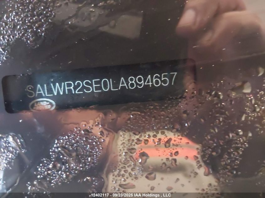 2020 Land Rover Range Rover Sport P525 Hse VIN: SALWR2SE0LA894657 Lot: 12402117