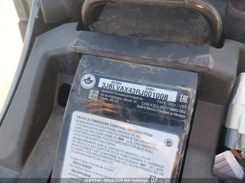 3JBLVAX43RJ001008 2024 CAN-AM/ BRP OUTLANDER photo no. 10
