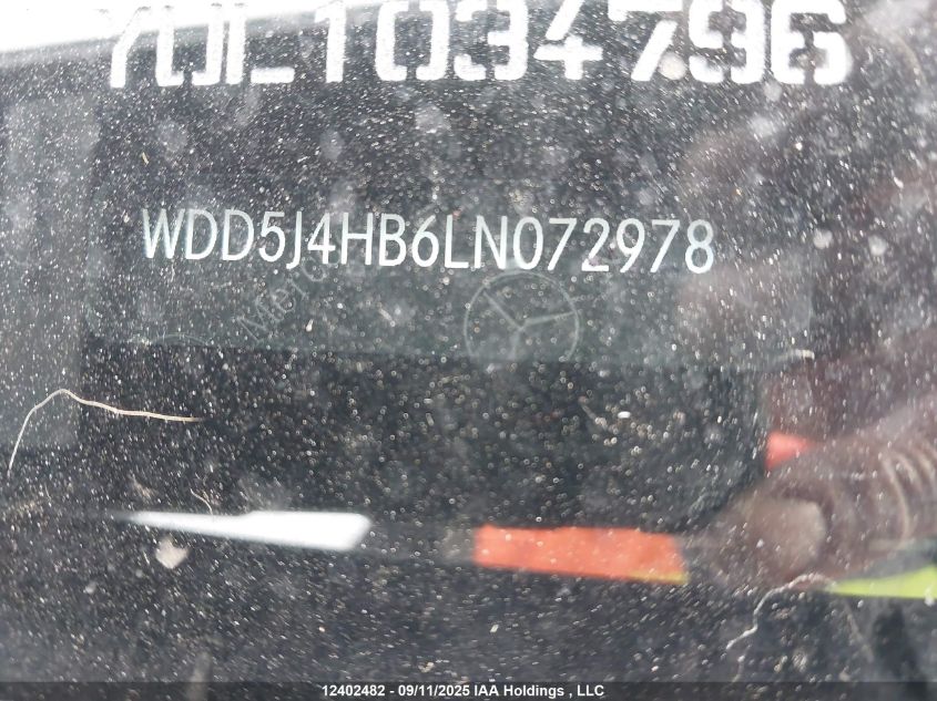 2020 Mercedes-Benz Cla 250 4Matic VIN: WDD5J4HB6LN072978 Lot: 12402482