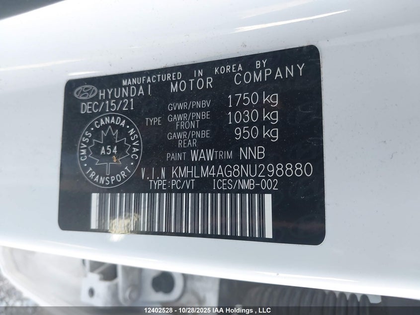 2022 Hyundai Elantra Sel VIN: KMHLM4AG8NU298880 Lot: 12402528