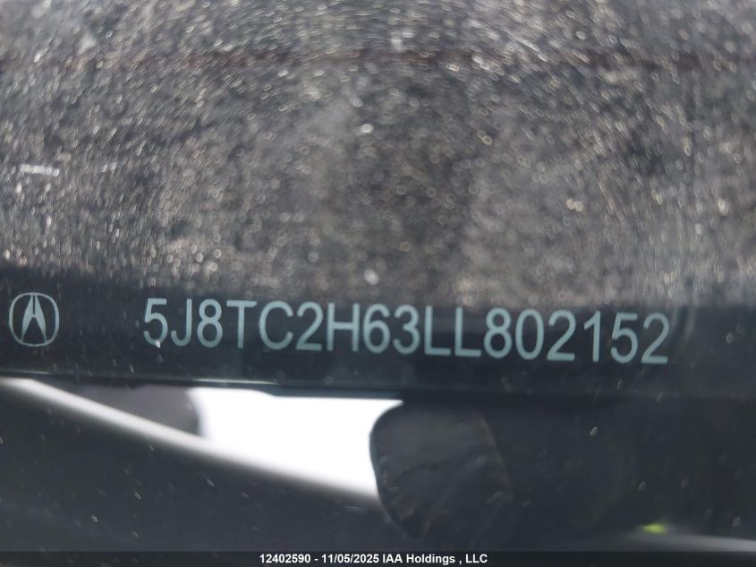 2020 Acura Rdx A-Spec VIN: 5J8TC2H63LL802152 Lot: 12402590