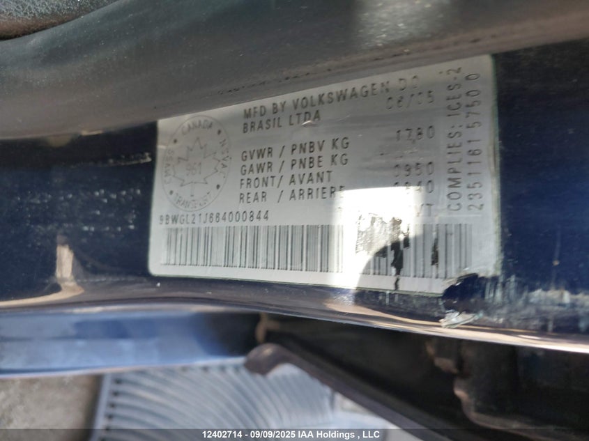 2006 Volkswagen Golf Gls VIN: 9BWGL21J664000844 Lot: 12402714