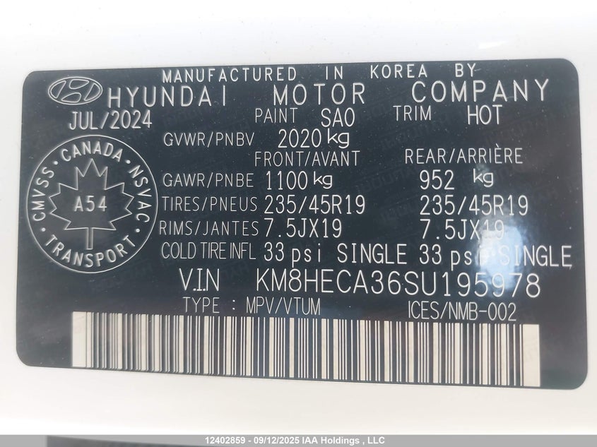 KM8HECA36SU195978 2025 HYUNDAI KONA photo no. 19