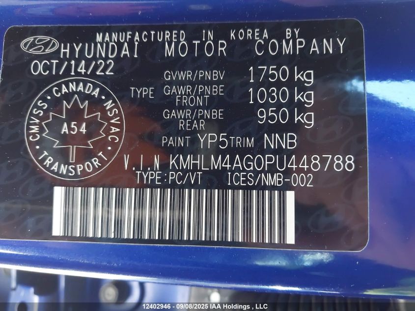 2023 Hyundai Elantra Sel VIN: KMHLM4AG0PU448788 Lot: 12402946