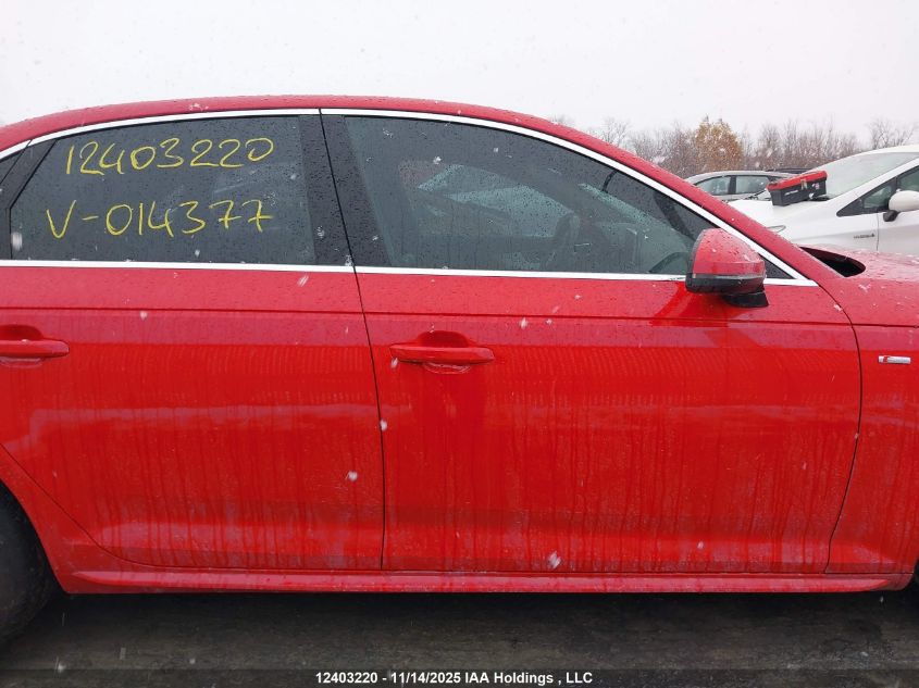 2017 Audi A4 Prestige VIN: WAUFNAF46HN014377 Lot: 12403220