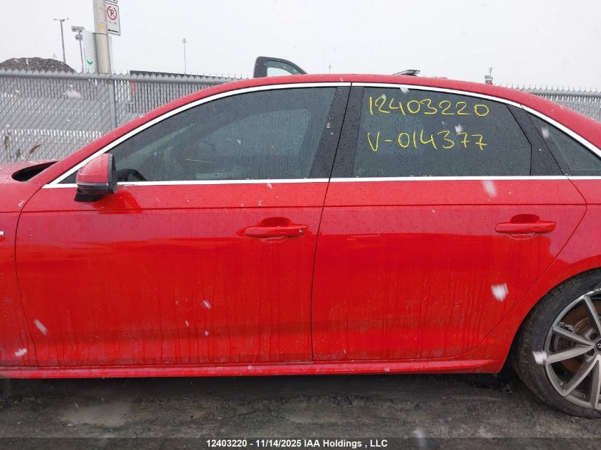 2017 Audi A4 Prestige VIN: WAUFNAF46HN014377 Lot: 12403220