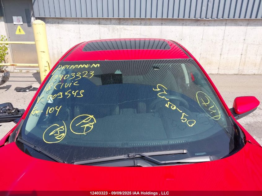 2018 Honda Civic Ex 4Dr VIN: 2HGFC2F83JH009543 Lot: 12403323