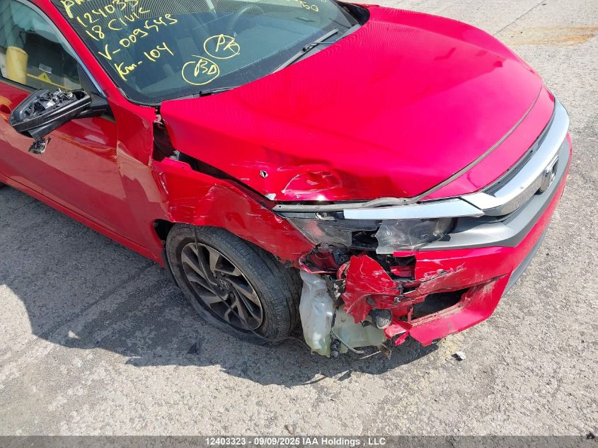 2018 Honda Civic Ex 4Dr VIN: 2HGFC2F83JH009543 Lot: 12403323